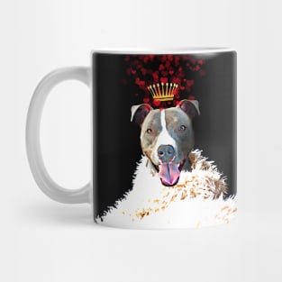 Pit Bull Terrier with a crown of hearts, puppy love Mug